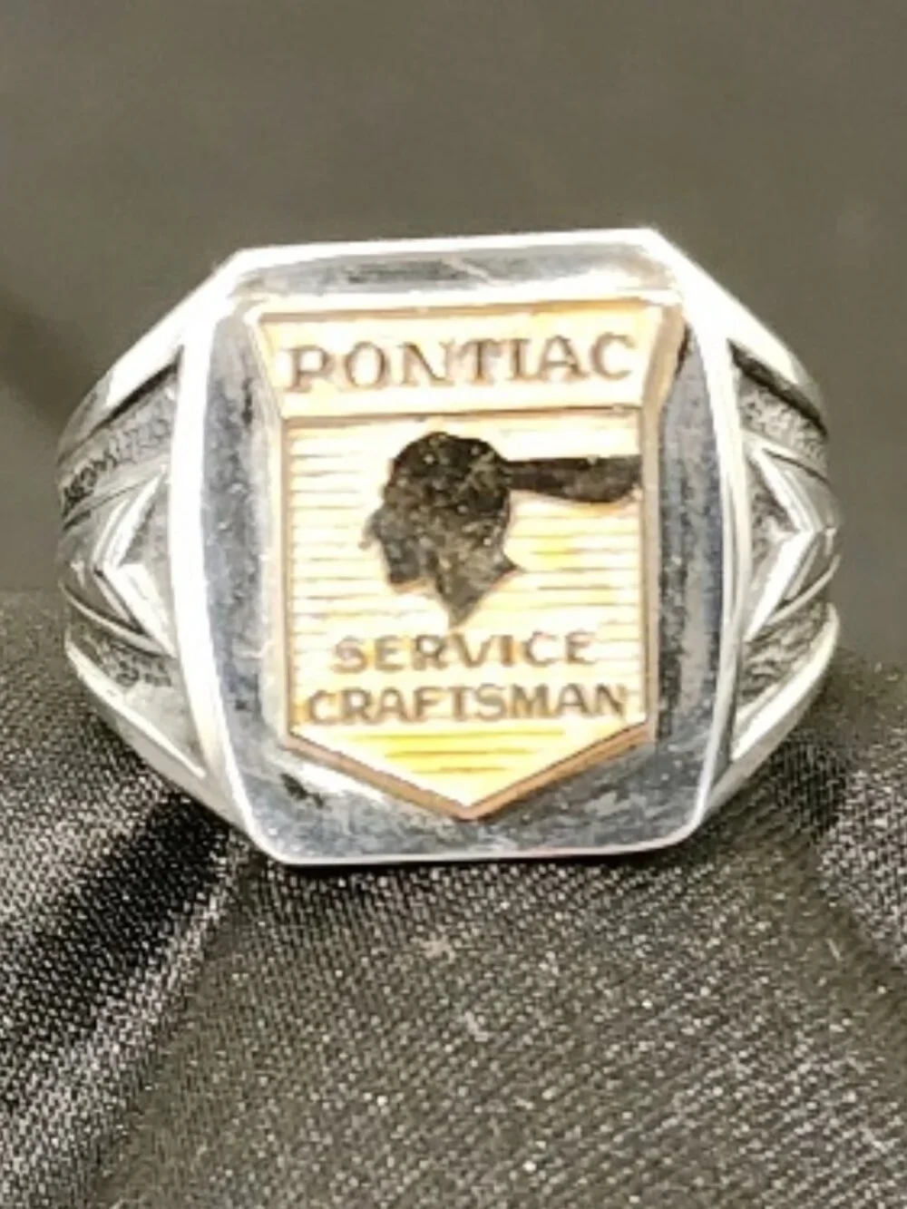Vintage Pontiac Service Craftsman Sterling Ring - D.H. Steen Co. Detroit